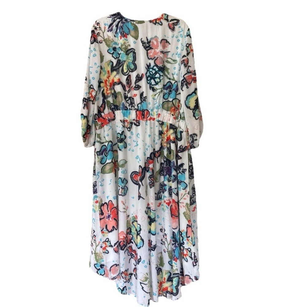 Melissa McCarthy Seven7 Colorful Floral Long Sleeve Dress